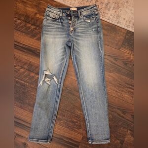 Distressed Blue Jeans